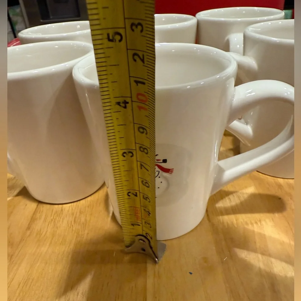 Vintage Williams-Sonoma Holiday Snowman Christmas Coffee Mugs- Set of 6 New